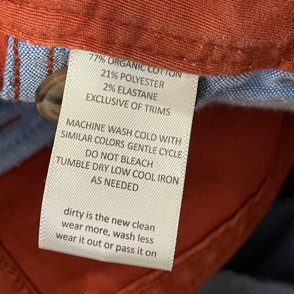 Toad & Co Mission Ridge Shorts Rust Orange Red Chino Organic Cotton Men’s 38 - Picture 6 of 8